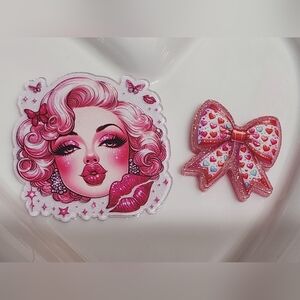 Flatback Beads Icon Valentine Crafts Keychain Bag Clip Magnet Hair Clip Journal